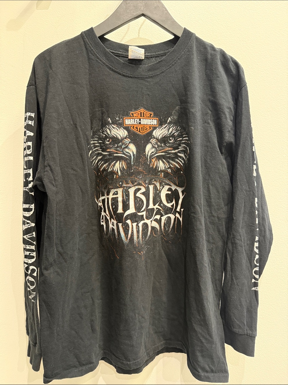 Harley-Davidson Black Long Sleeve Eagle Graphic Tee Ensenada baja mexico